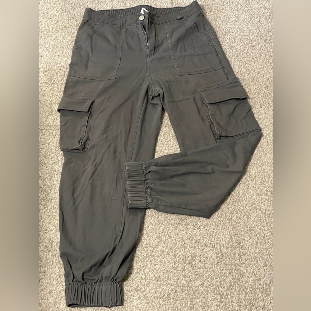 Gray Cargo Jogger Pants